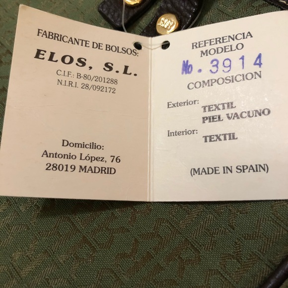 Pedro Rogado Signature Purse with Leather Trim Green and Brown - Picture 5 of 5